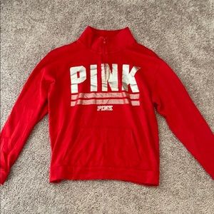 pink quarter zip